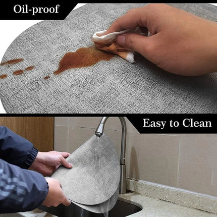 Oval Faux Leather Placemats with Heat Resistance & Non-Slip Surface | Stylish Table Protectors for Dining and Coffee Tables