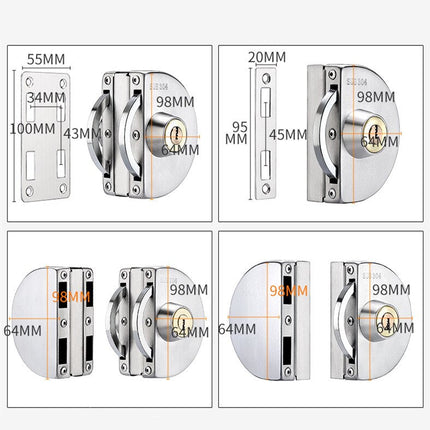 Sliding Door Lock for Glass Doors, Stainless Steel Sliding Glass Door Latch, Door Latch Lock for Home and Office – image 9