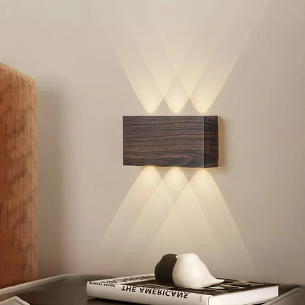 Rechargeable Wall Lamp with Modern Wood-Grain Design | Wireless Touch-Controlled Lighting for Any Space