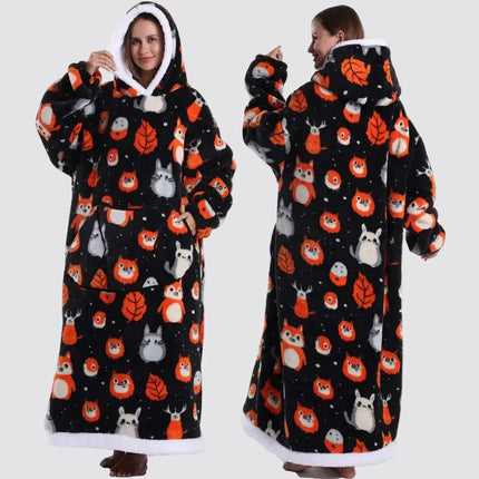 Oversized Blanket Hoodie with Large Hood | Comfortable Wearable Blanket for Home and Outdoor Relaxation