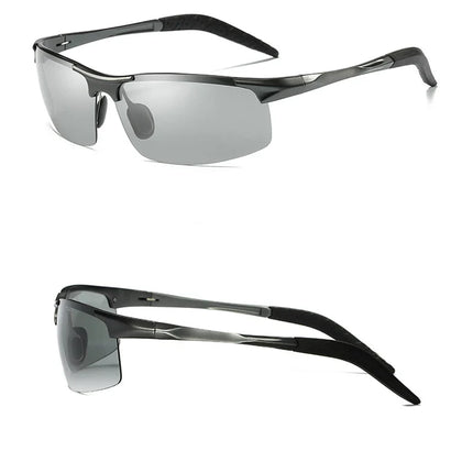 Photochromic Sunglasses, Polarized Color Changing Lenses with UV400 Protection, Anti Glare Driving Sunglasses, Black