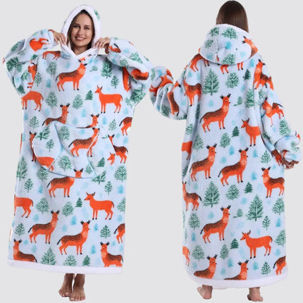 Oversized Blanket Hoodie with Large Hood | Comfortable Wearable Blanket for Home and Outdoor Relaxation