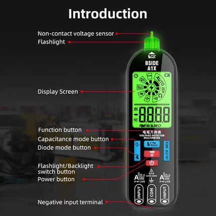 Digital Multimeter with Auto-Ranging & Backlit Display | Accurate Measurements for Home and Professional Use