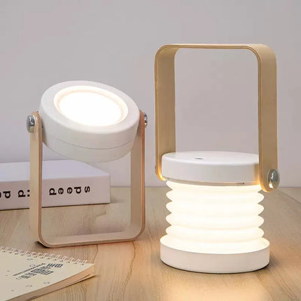 Portable Table Lamp with 360° Adjustable Head | Folding Lantern with Touch Dimming for Indoor and Outdoor Use