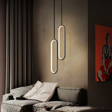 Modern LED Pendant Light with Adjustable Height | Gold or Black Finish for Elegant Home Illumination