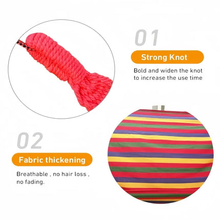 Canvas Hammock with Striped Design | Durable Double Size for Indoor & Outdoor Relaxation