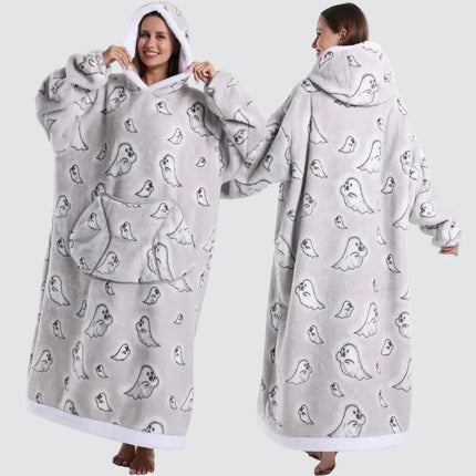 Oversized Blanket Hoodie with Large Hood | Comfortable Wearable Blanket for Home and Outdoor Relaxation