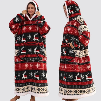 Oversized Blanket Hoodie with Large Hood | Comfortable Wearable Blanket for Home and Outdoor Relaxation