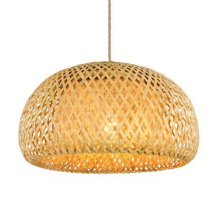 Bamboo Pendant Lamp with Handwoven Rattan Shade | Adjustable Eco-Friendly Light Fixture for Warm Ambience