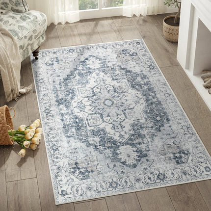 Area Rug for Living Room, Foldable Oriental Carpet with Non Slip Backing, Kitchen Rug and Bedroom Rug for Entryway_00