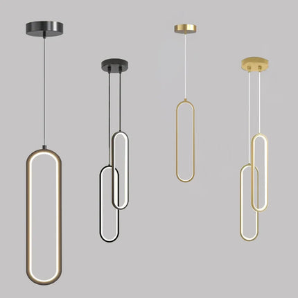Modern LED Pendant Light with Adjustable Height | Gold or Black Finish for Elegant Home Illumination