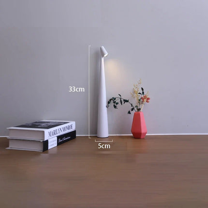 LED Table Lamp with Touch Dimming & USB Rechargeable Battery | Modern Minimalist Lighting for Home Decor