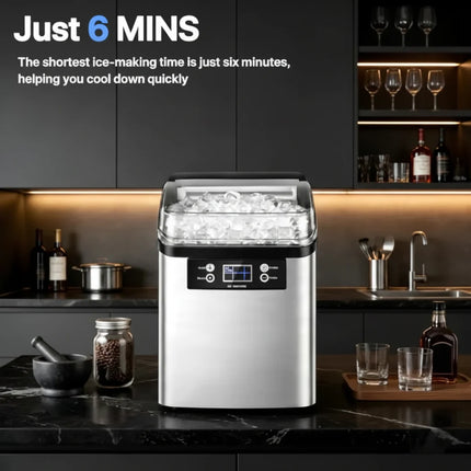 Countertop Ice Maker Machine with Large Capacity for Fast Fresh Ice | Perfect for Home and Office Use