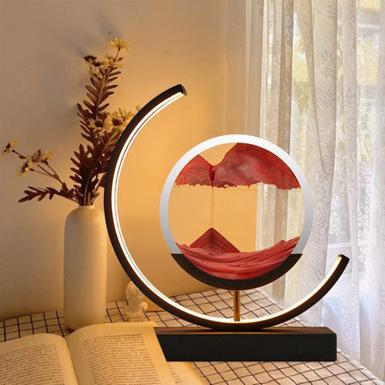 LED Table Lamp with Dynamic 3D Sand Art | 360° Rotation for Mesmerizing Ambient Lighting