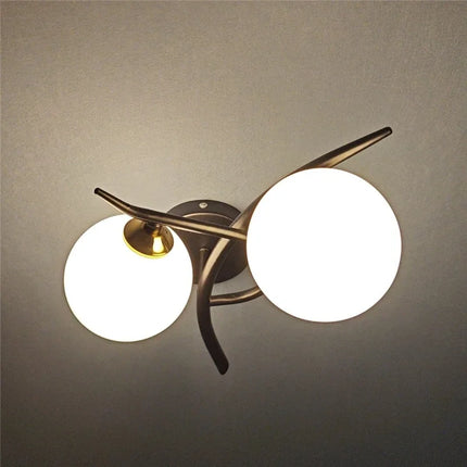 Nordic Wall Light with Dual Opal Glass Globes | Sculptural LED Design for Warm Ambient Illumination