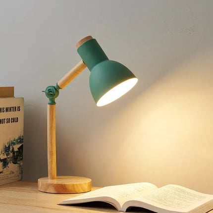 Nordic Wooden Desk Lamp with Adjustable Head | Stylish Eye-Friendly Light for Reading and Relaxation