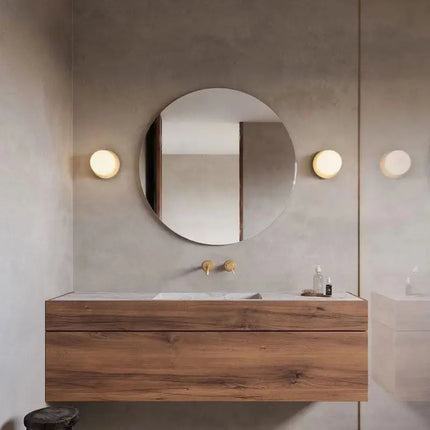 Nordic Globe Glass Wall Lamp with Opal Shade | Minimalist Lighting for Bathrooms and Bedrooms