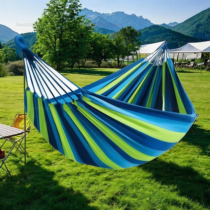 Canvas Hammock with Striped Design | Durable Double Size for Indoor & Outdoor Relaxation