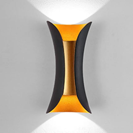 Modern Black & Gold LED Wall Light with Dual-Beam Design | Waterproof Sconce for Elegant Indoor and Outdoor Illumination