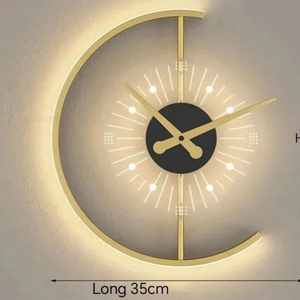 LED Wall Lamp Clock with Post-Modern Design | Dual Function Ambient Light for Elegant Interiors