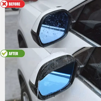 Car Mirror Rain Guard Visor with Peel and Stick Adhesive Backing for Side Mirrors, No Tools Needed to Fit