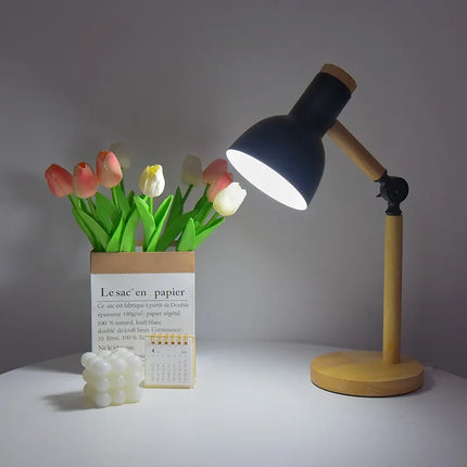 Nordic Wooden Desk Lamp with Adjustable Head | Stylish Eye-Friendly Light for Reading and Relaxation