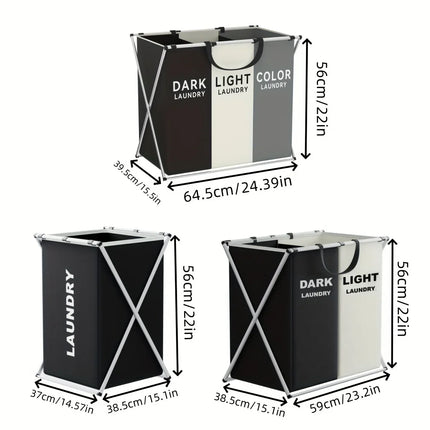 Multi-Section Laundry Hamper with Foldable Design & Durable Frame | Efficient Sorting for Modern Homes