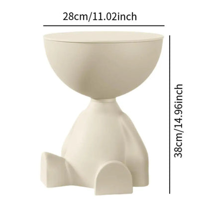 Bear-Shaped Side Table with Hidden Storage | Cute Modern Coffee Table for Living Room and Bedroom