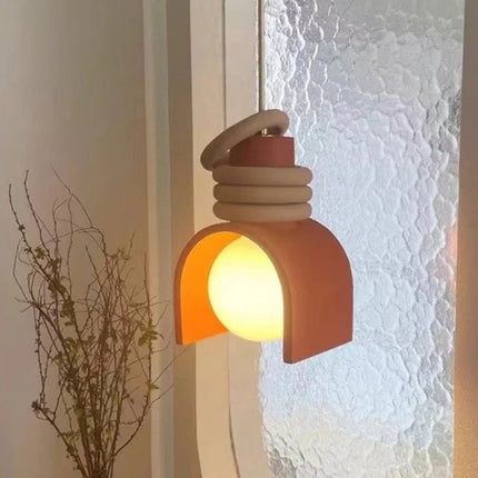 Wabi-Sabi Pendant Light with Adjustable Height | Japanese Minimalist Resin Design for Warm Ambient Lighting