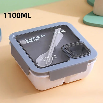 Leak-Proof Bento Lunch Box with Built-in Cutlery | Microwave & Dishwasher Safe for School and Office Meals