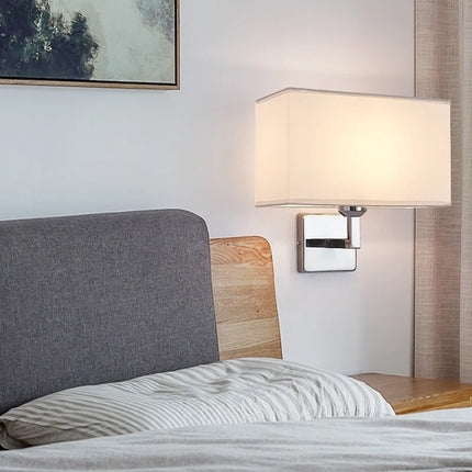 Wall Lamp with LED Reading Arm & Fabric Shade | Modern Dual Lighting Design for Bedside Comfort