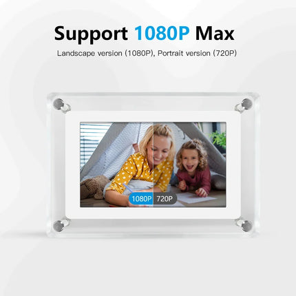 Digital Photo Frame with Acrylic Design & IPS Display | Portable 5-Inch Frame for Photos and Videos