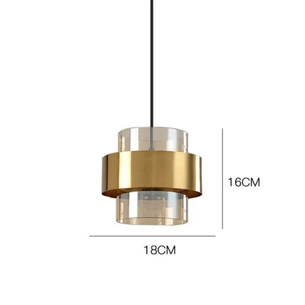 Nordic Glass Pendant Light with Adjustable Height | Modern Brass & Smoked Glass for Soft Ambient Glow