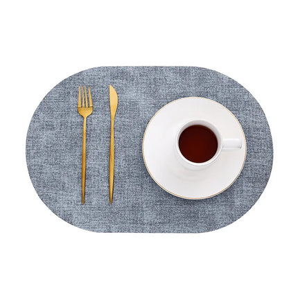 Oval Faux Leather Placemats with Heat Resistance & Non-Slip Surface | Stylish Table Protectors for Dining and Coffee Tables