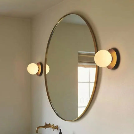 Nordic Globe Glass Wall Lamp with Opal Shade | Minimalist Lighting for Bathrooms and Bedrooms