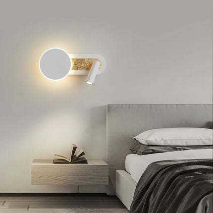 Modern Dual LED Wall Light with Adjustable Spotlight | Minimalist Nordic Design for Perfect Night Reading