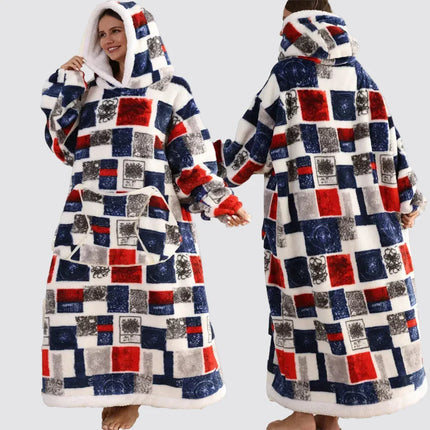 Oversized Blanket Hoodie with Large Hood | Comfortable Wearable Blanket for Home and Outdoor Relaxation