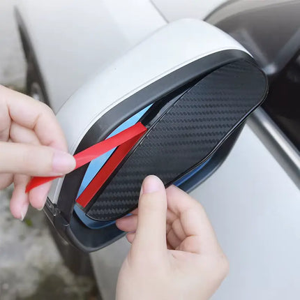 Car Mirror Rain Guard Visor with Peel and Stick Adhesive Backing for Side Mirrors, No Tools Needed to Fit