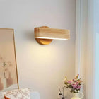 Wall Sconce Rotatable LED, Wood Wall Lamp for Bedroom and Hallway, Modern Wall Light with 3 Color Temperatures_01