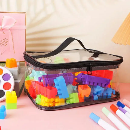 Transparent Mesh Toy Storage Bag with Durable Zipper Closure | Large Capacity Organizer for Easy Toy Access