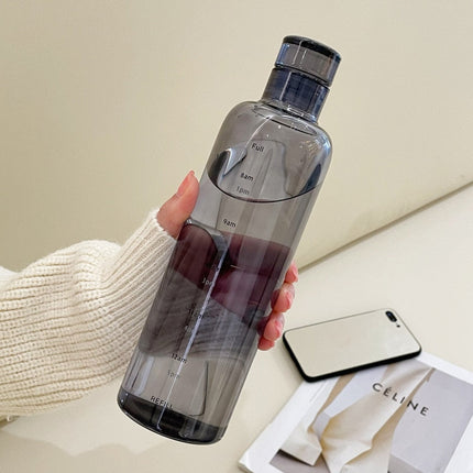 Glass Water Bottles with Time Marker, Leak Proof Water Bottle with Lid