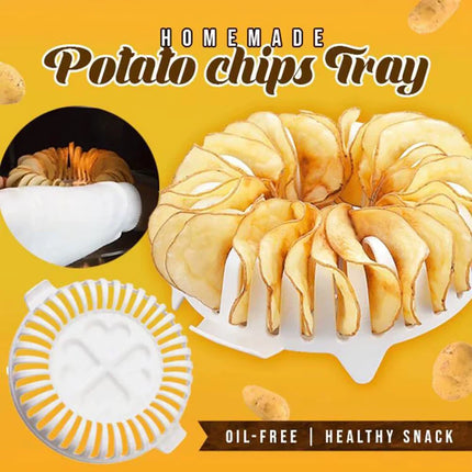 Microwave Potato Chip Maker Tray with Slotted Design for Oil Free Crisps and Homemade Snacks