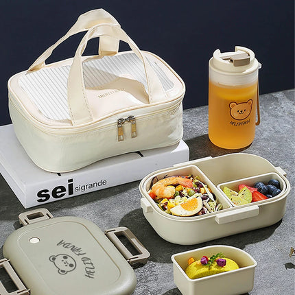 Portable Bento Lunch Box with 3 Removable Compartments | Leak-Proof Design for Kids and Adults on the Go