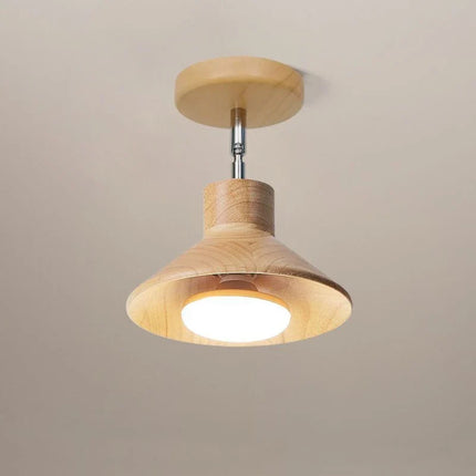 Ceiling Lamp with Natural Timber Finish & Rotatable Design | Modern Nordic Pendant Light for Soft Ambient Illumination