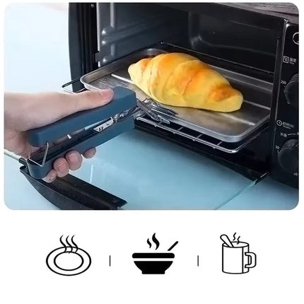 Heat Resistant Dish Gripper Clamp for Bowls and Plates, Kitchen Plate Lifter and Bowl Clip for Oven Trays in Blue and Pink