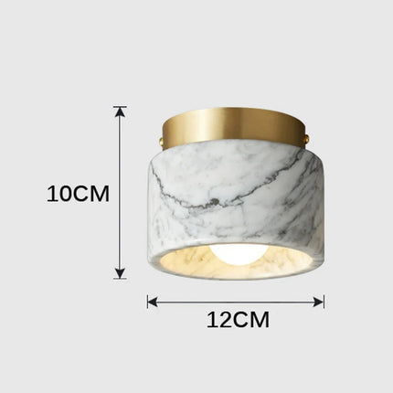 Nordic Marble Ceiling Light with Brushed Metal Trim | Stylish Downlight for Warm, Modern Ambiance