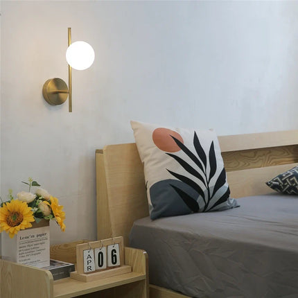 Modern Dual-Globe Wall Light with Gold Finish | Ambient Illumination for Contemporary Spaces