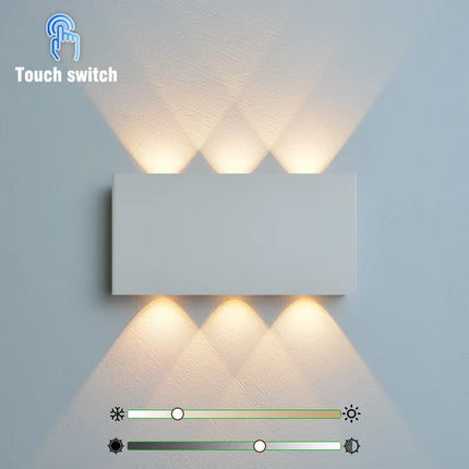 Rechargeable Wall Lamp with Modern Wood-Grain Design | Wireless Touch-Controlled Lighting for Any Space
