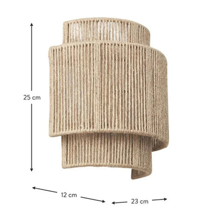 Handwoven Rattan Wall Lamp with Soft Ambient Lighting | Organic Coastal Style for Warm Home Décor