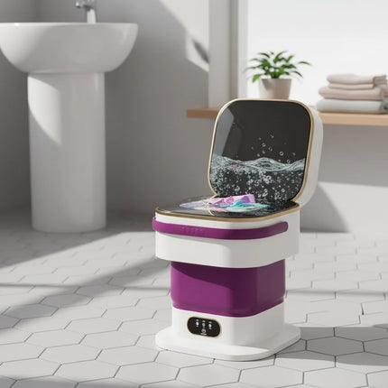 Portable Mini Washing Machine with Foldable Design | Compact Washer for Easy Laundry in Small Spaces